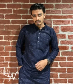 Luxe Blue Embellished Panjabi