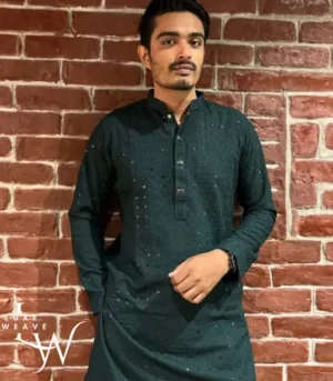Luxe Green Embellished Panjabi